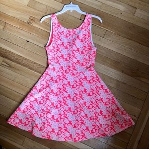 H&M | bright pink floral dress